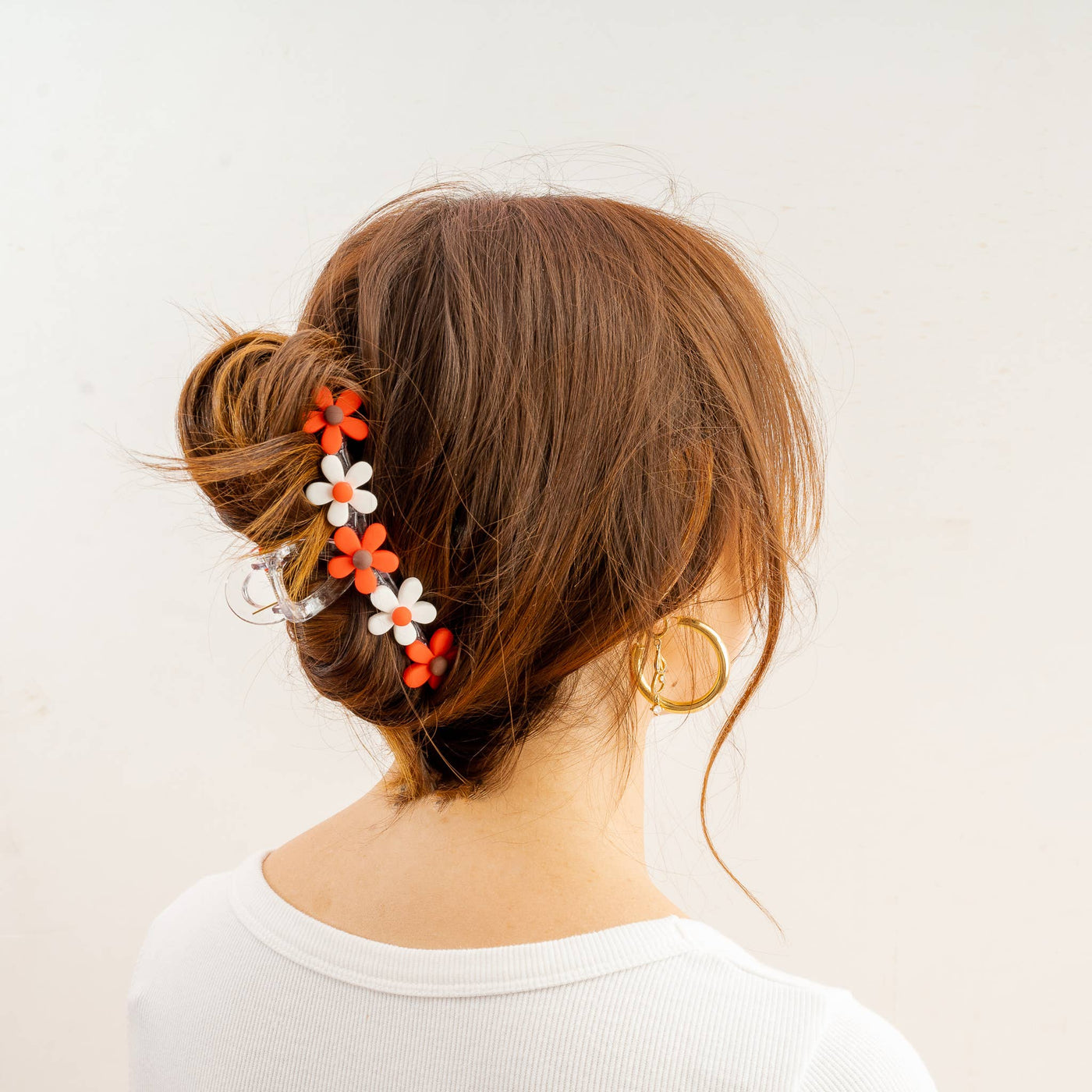 Daisy Claw Clip - Red