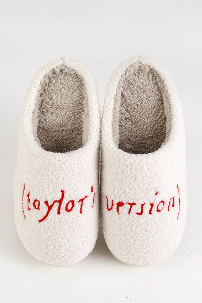 Graphic Printed Taylor's Version Knit Plush Slippers