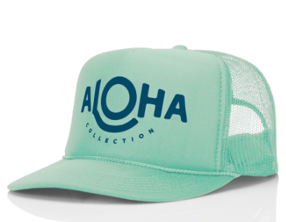 Aloha Collection Logo Teal Green/Blue Trucker Hat Otto Aloha Collection Green/Teal Trucker Hat Unisex  main image 3