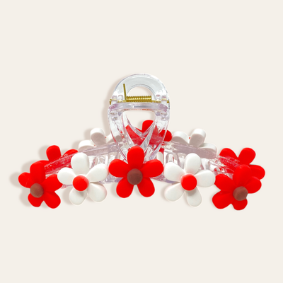 Daisy Claw Clip - Red