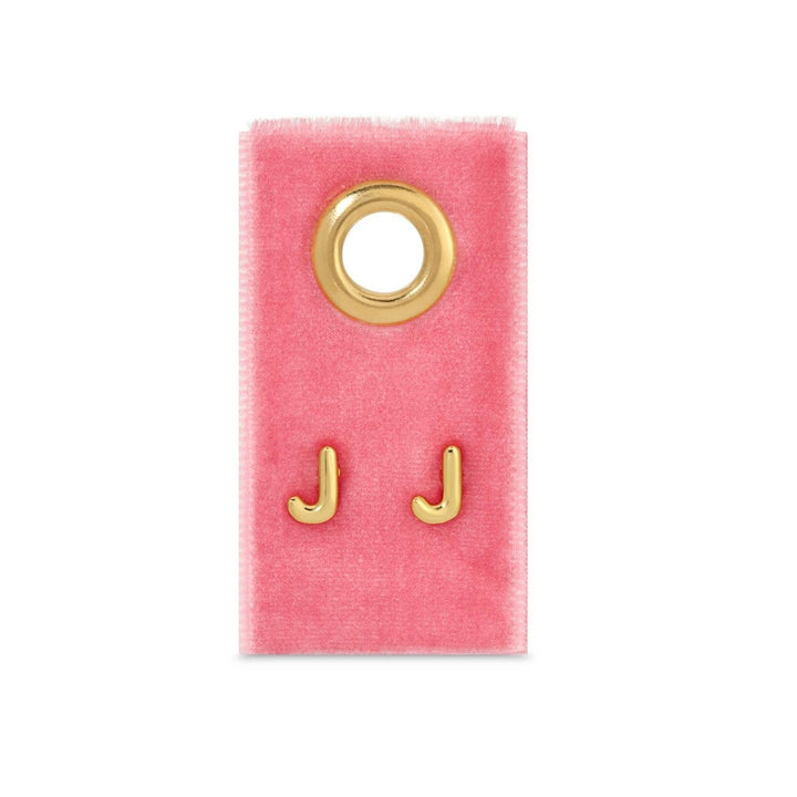 Velvet Gift Tag-Initial Studs
