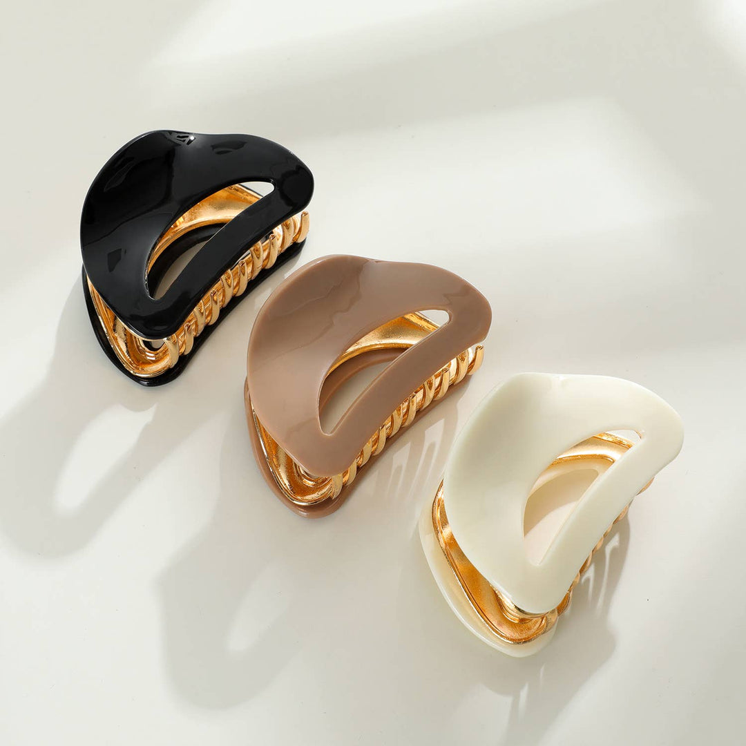 Nadia Solid | Medium Curved Metal Claw Clip