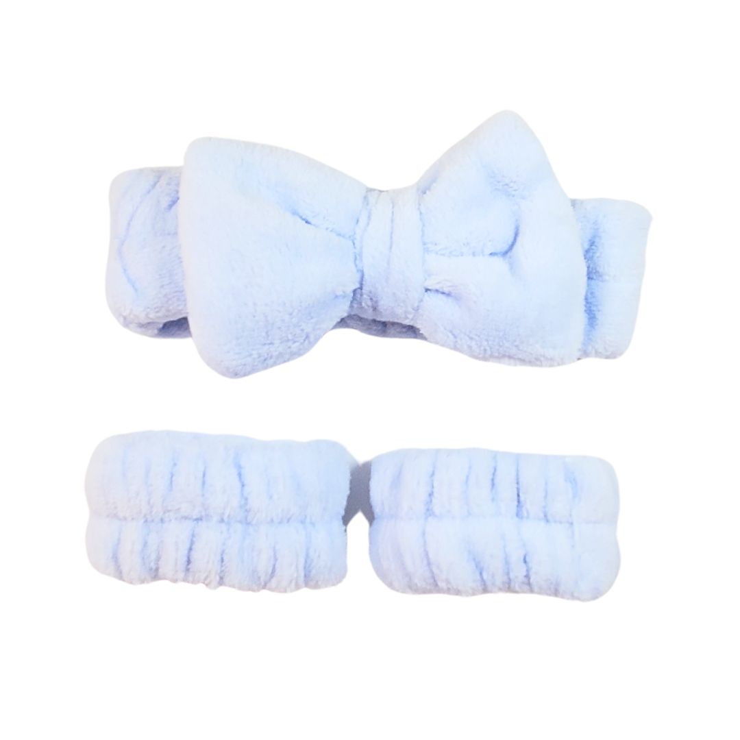 Bow Headband & Wristband Set | Spa Day Self Care Headband