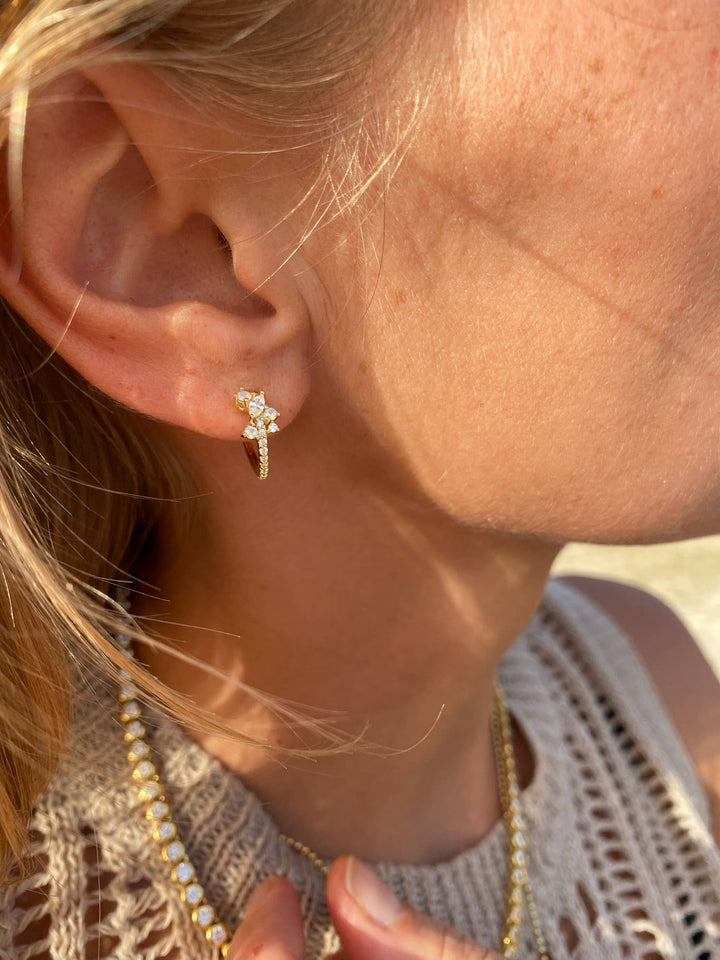 Huggie Earrings-White Opal Tropicale