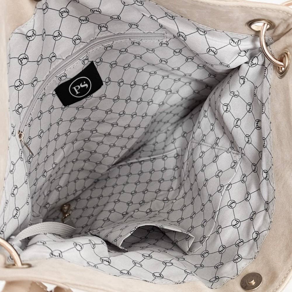Hobo Bag-Rosalie Rivet Suede