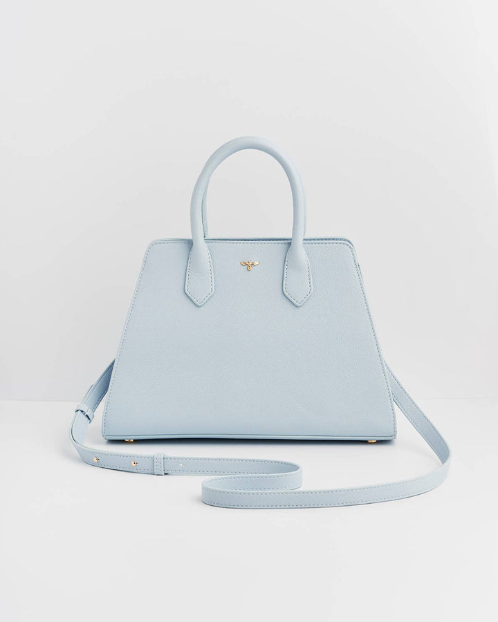 Blue Structured Tote Bag