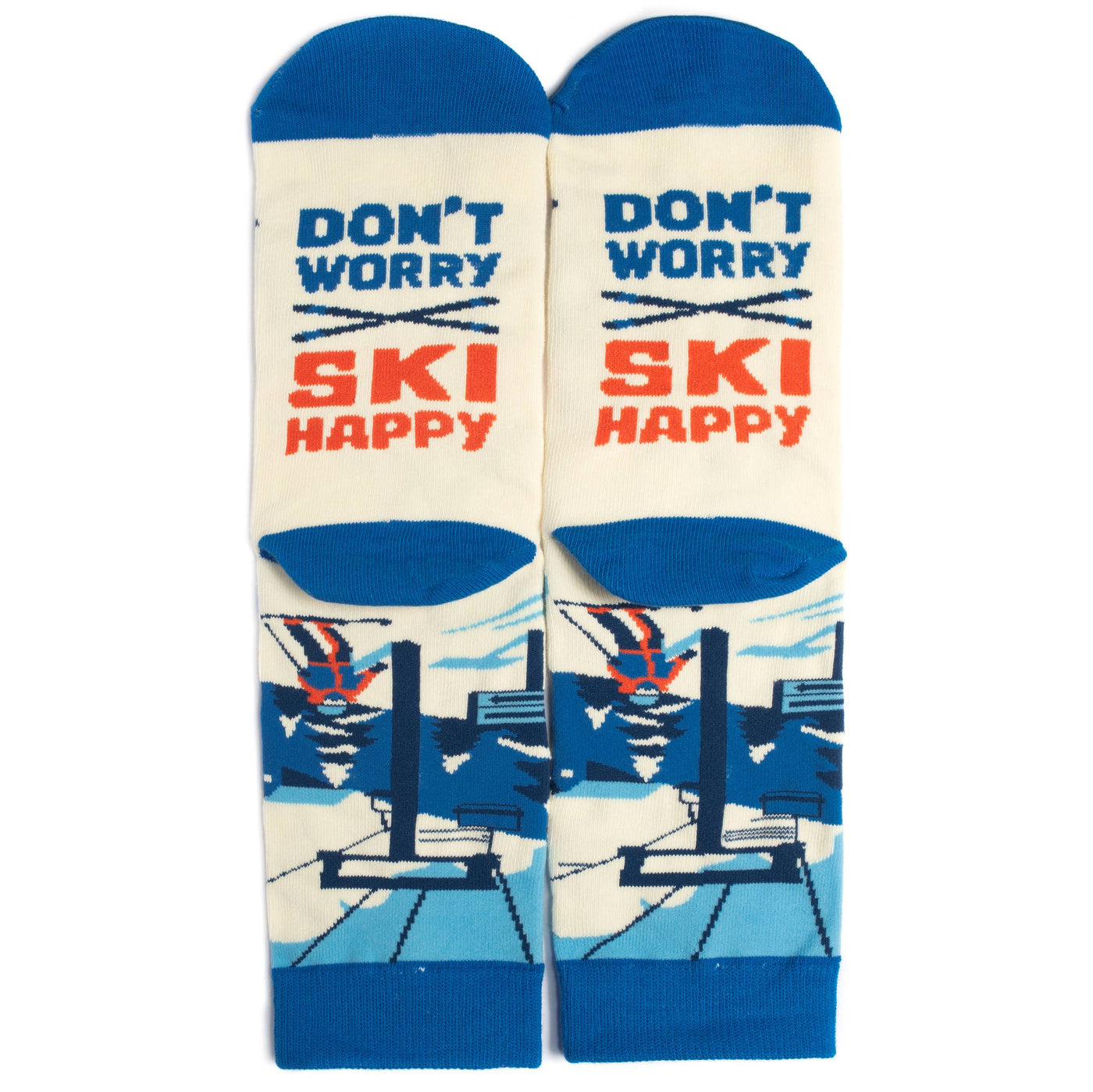 Don't Worry Ski Happy Socks