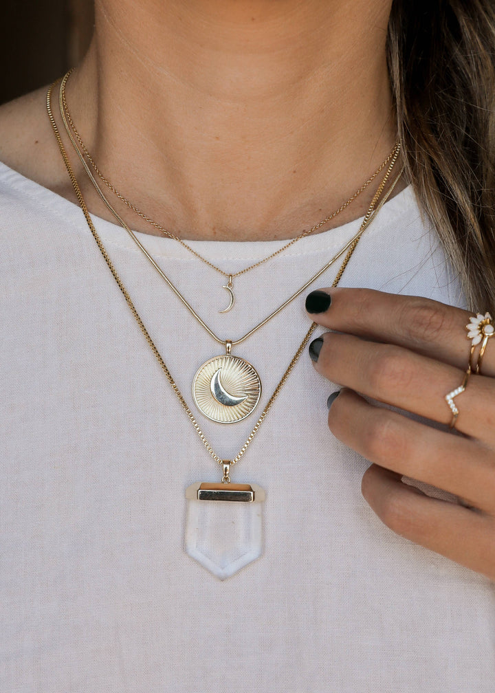 Necklace - Crescent Moon Coin