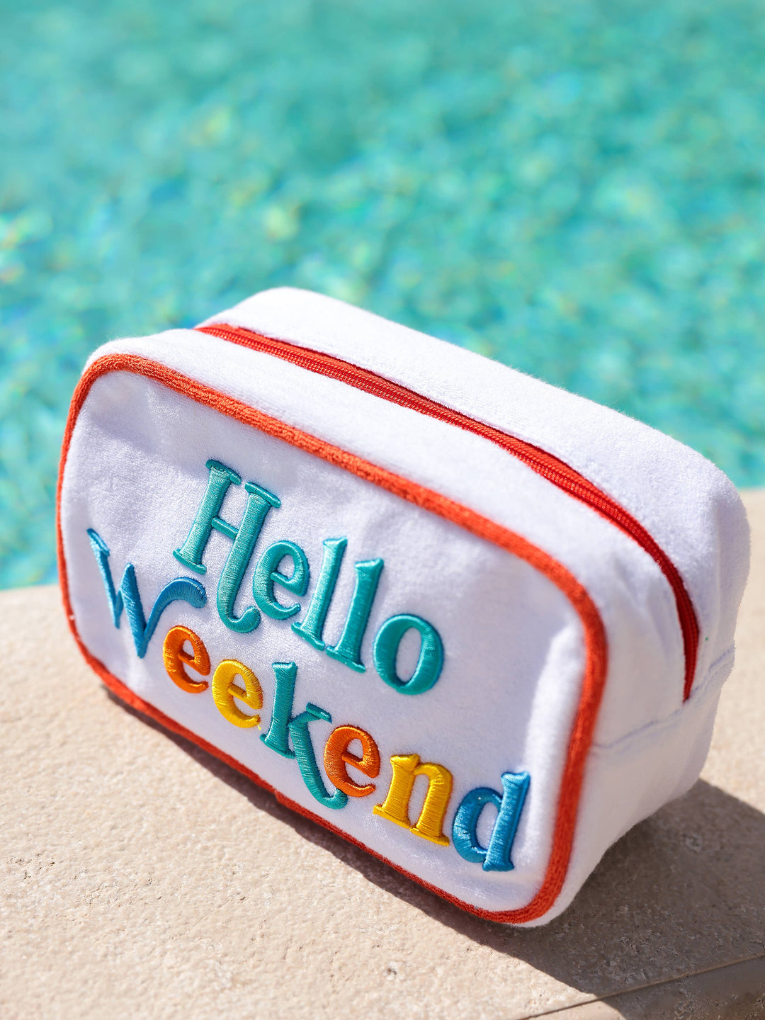 Medium Zip Pouch-Hello Weekend