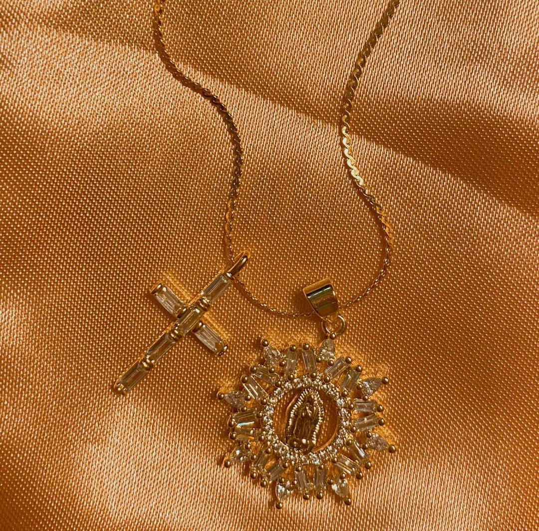 Necklace-Majesty Double Charm Religious Pendant