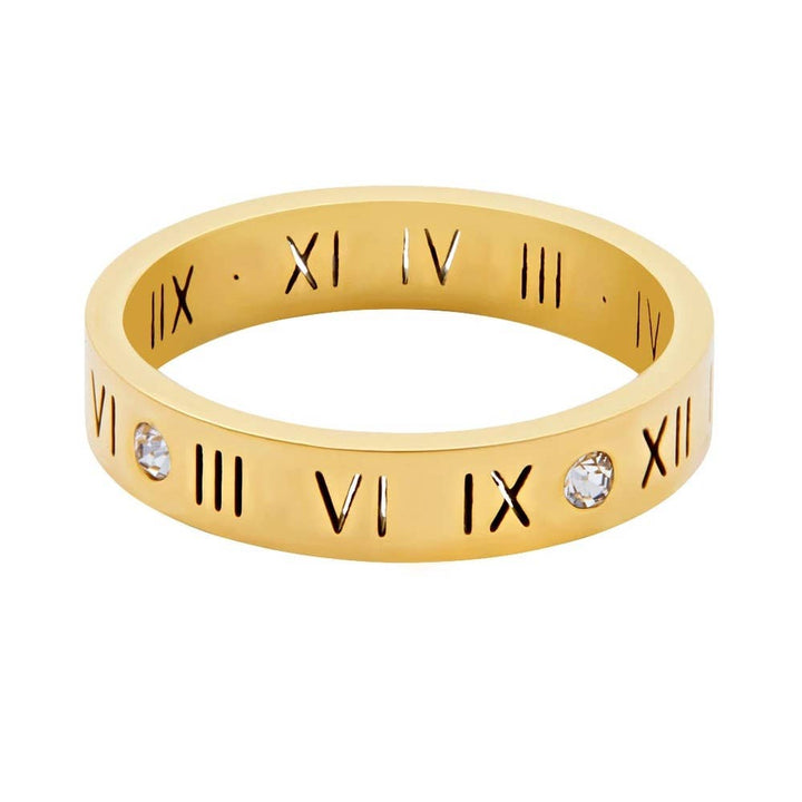 Ring-18K Gold Plated Fate Band, Stainless Steel