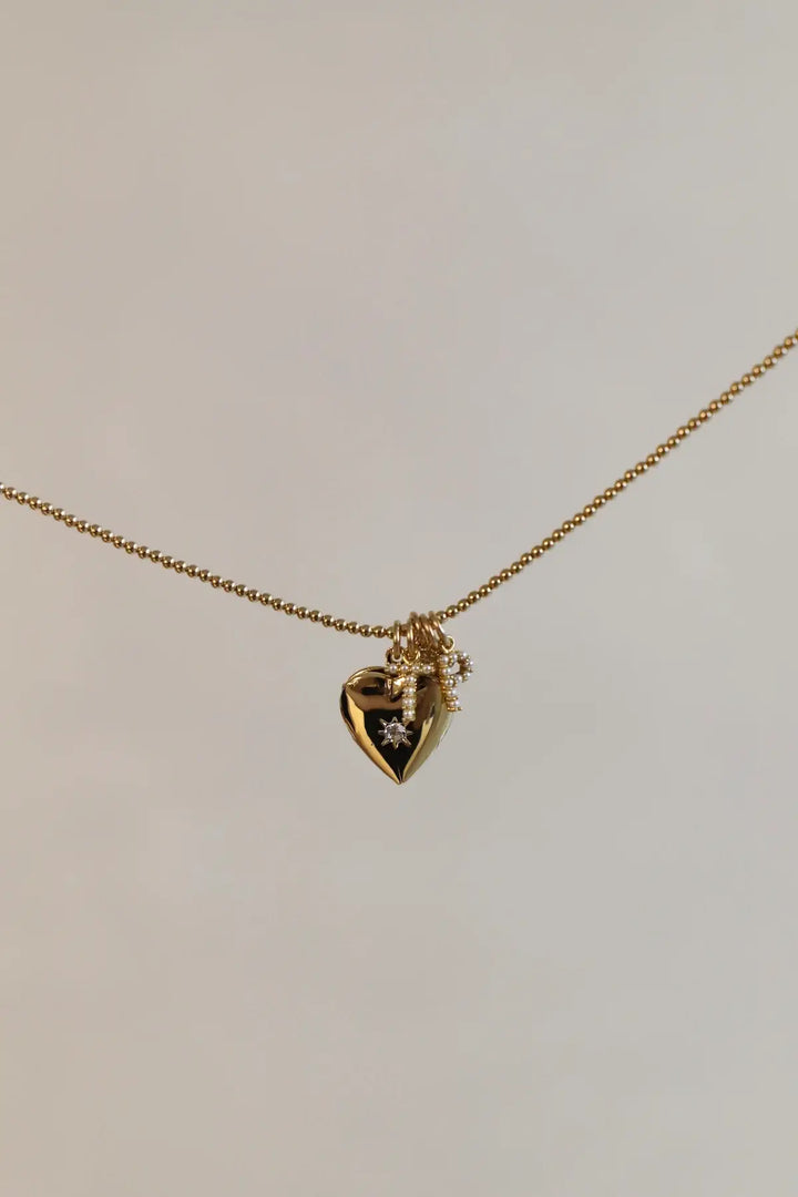 Charm-Heart Locket Gold