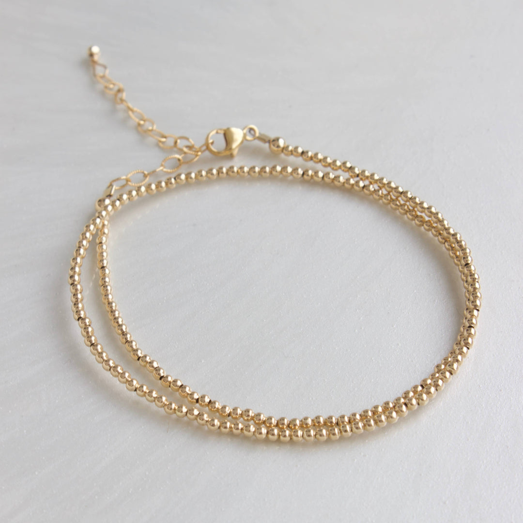 B1116 Gold Bracelet-Gold Filled Double Wrap