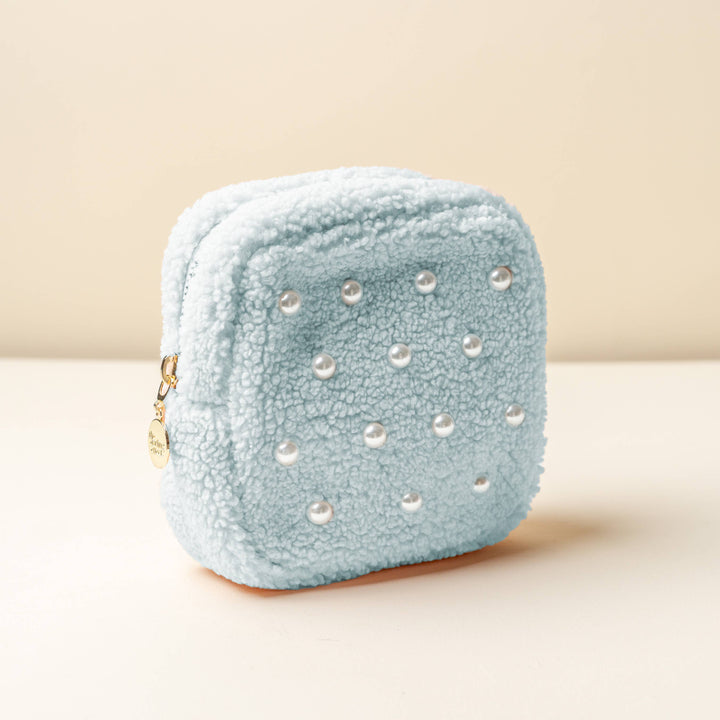 Teddy Pouch Square-Pearl Blue