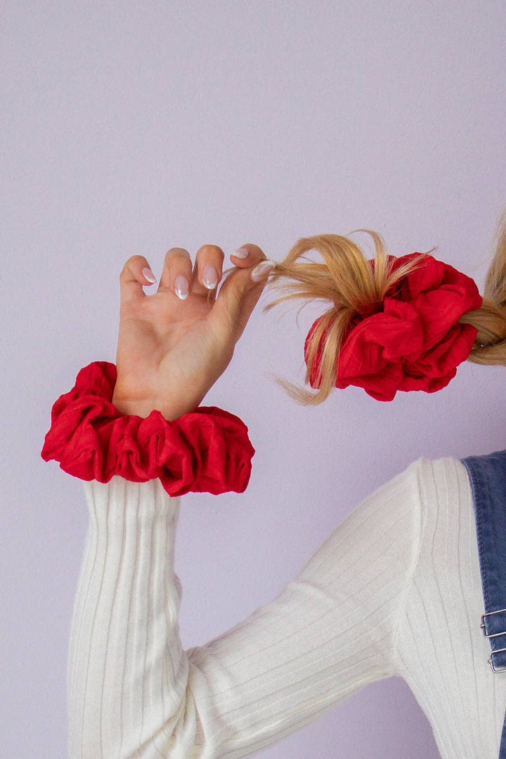 Red Poppy Jumbo Scrunchie
