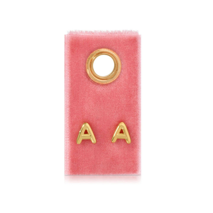 Velvet Gift Tag-Initial Studs