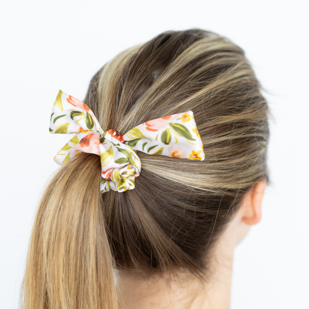 Spring Garden Satin Scrunchie