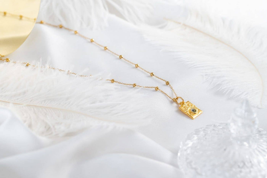 Necklace-With Evil Eye Protection Tag