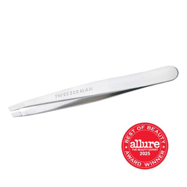Retail-Slant Tweezer Platinum Silver