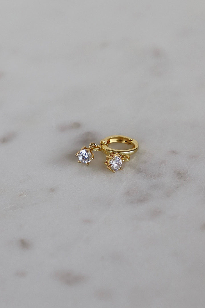 E1734G Earrings-Round Birthstone Huggies