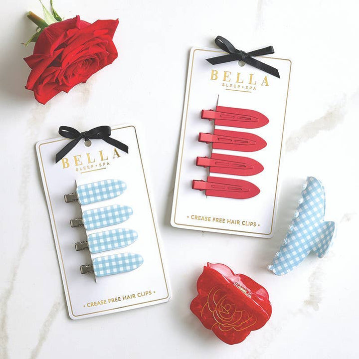 Crease Free Hair Clips - Red - Set of 4
