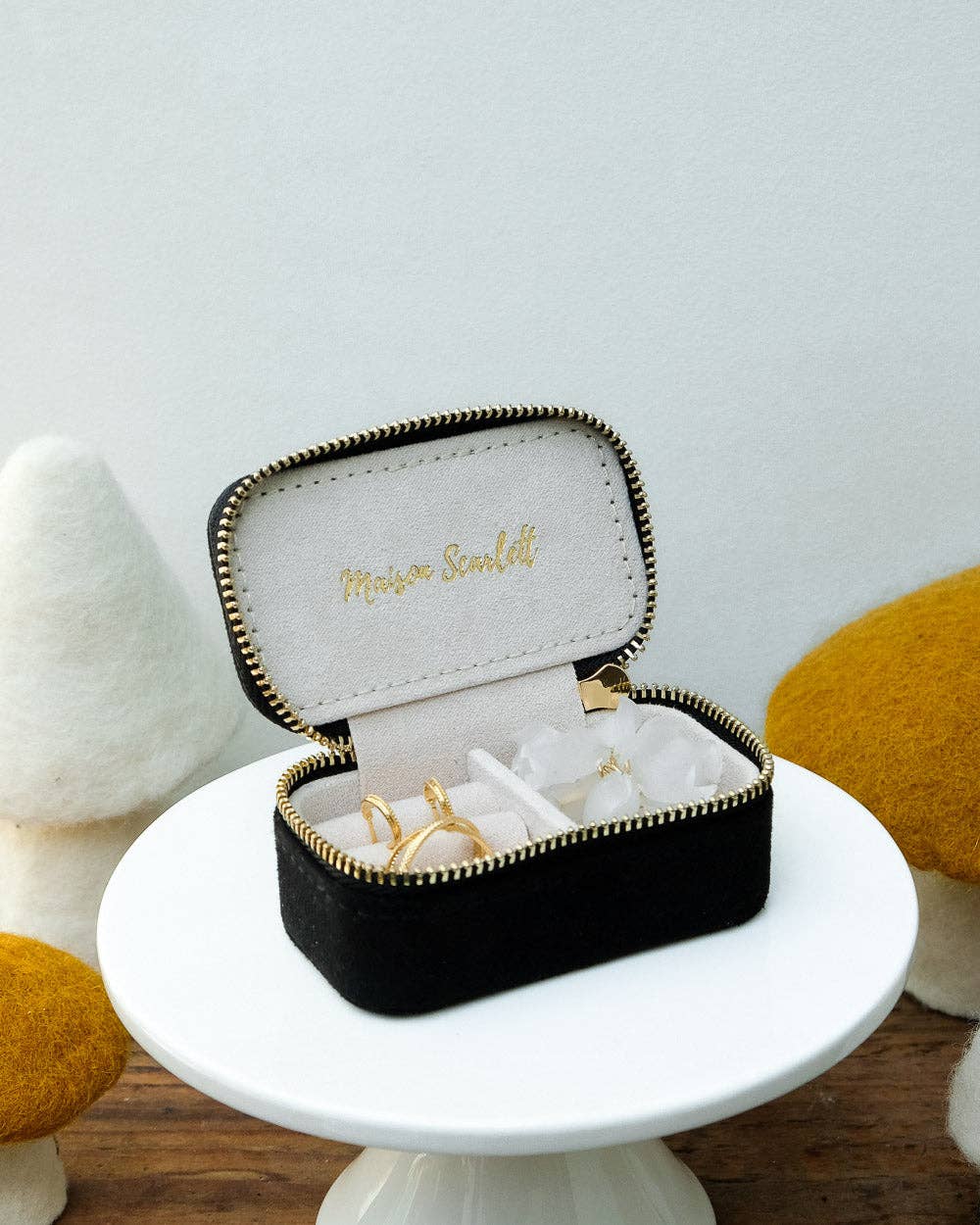 Marie-Velvet Mini Travel Jewelry Box