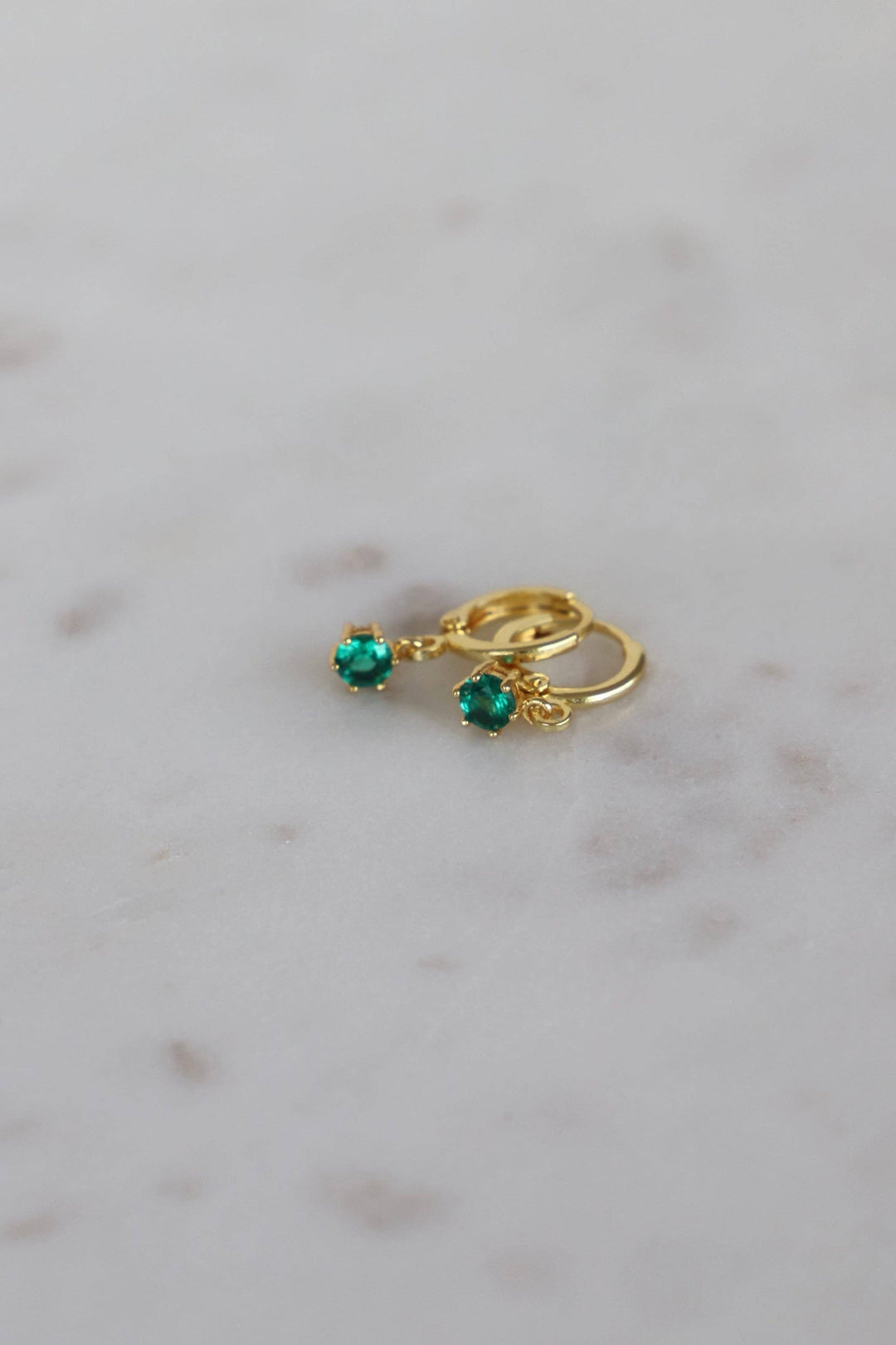 E1734G Earrings-Round Birthstone Huggies