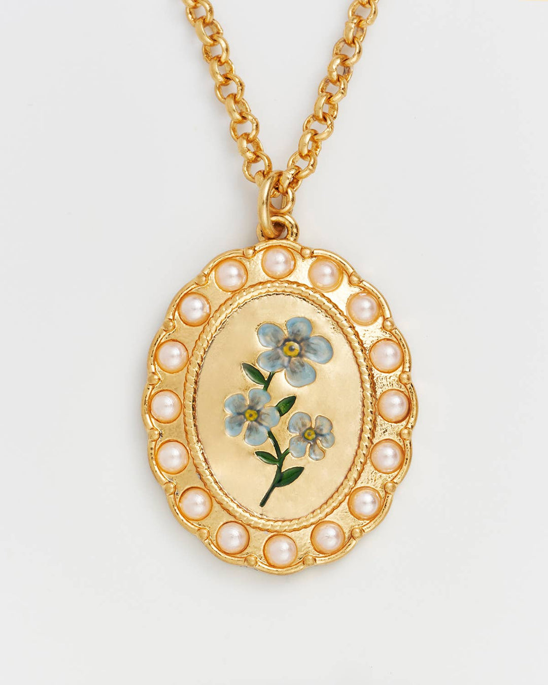 Forget Me Not Cameo Necklace