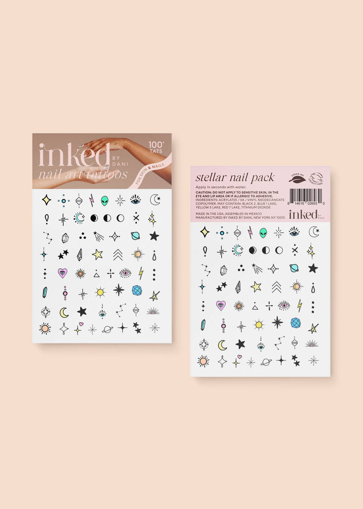 Stellar Nail Art Temporary Tattoo Pack