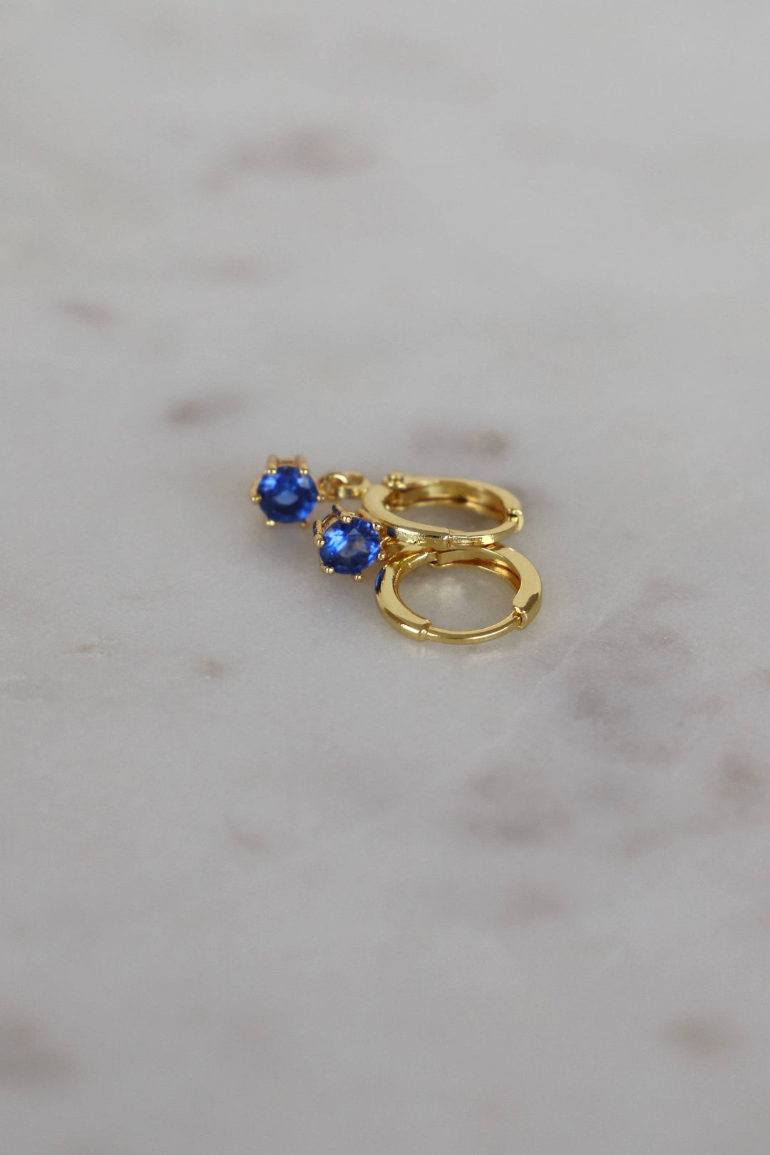 E1734G Earrings-Round Birthstone Huggies