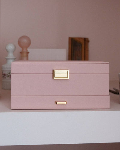 Pink Leather Jewelry Box - Denise