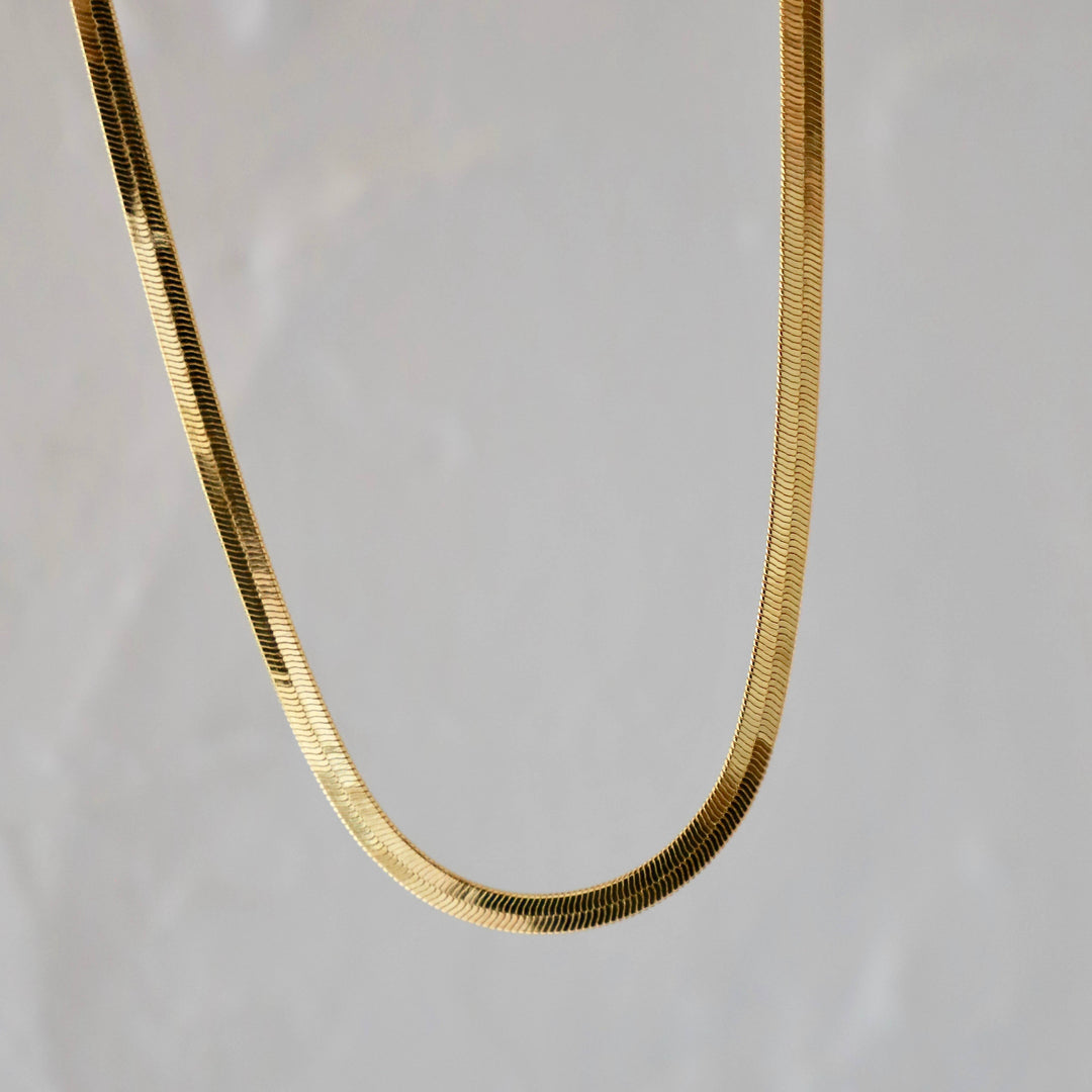 CN1412G Gold Necklace-Herringbone Chain