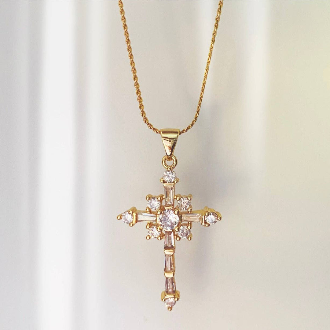 Necklace-Morning Glory Cross Necklace