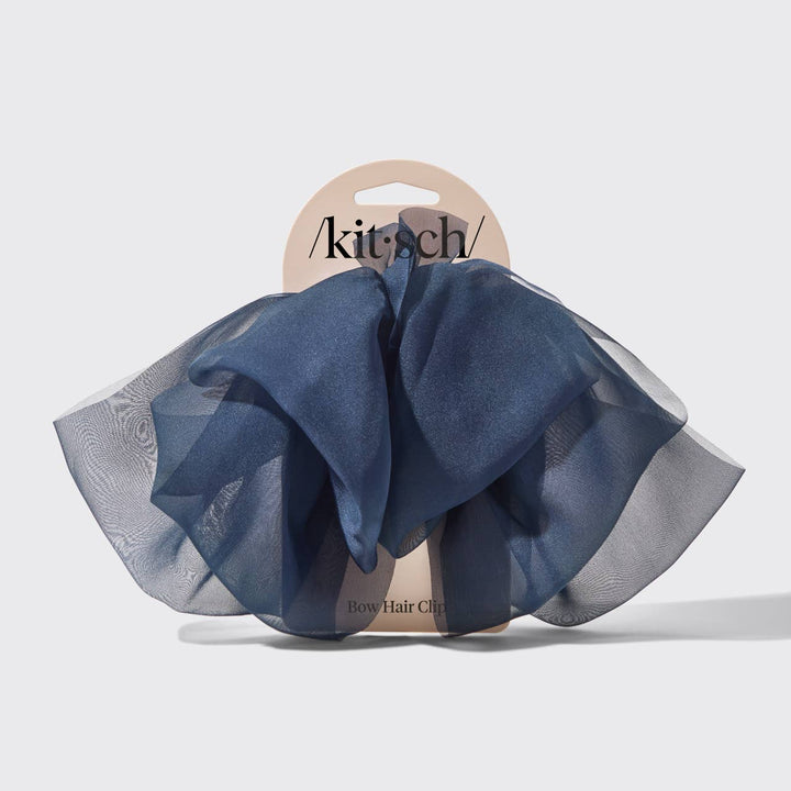 Chiffon Bow Hair Clip 1pc- Blue Orchid