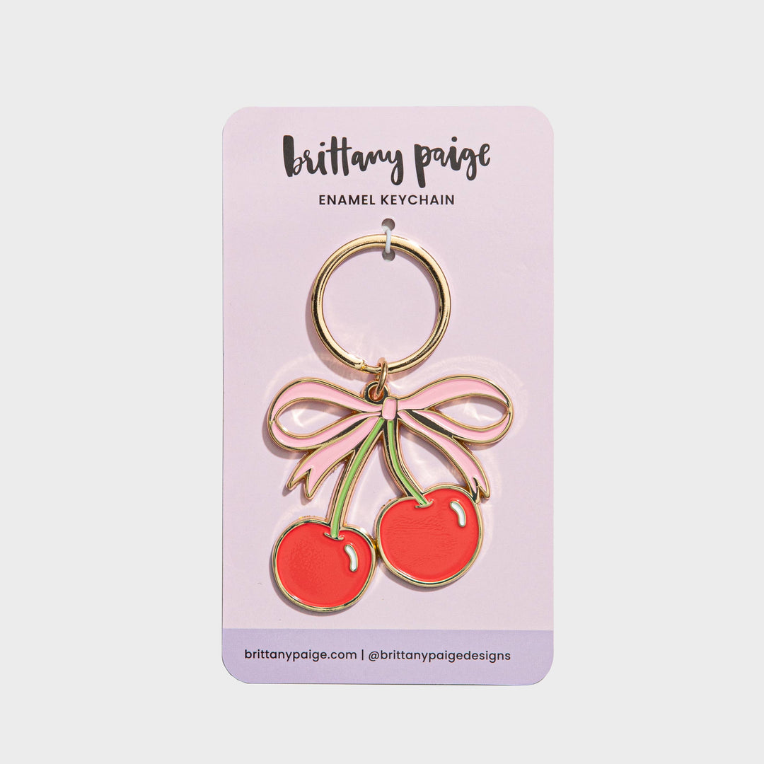 Enamel Keychain-Cherries