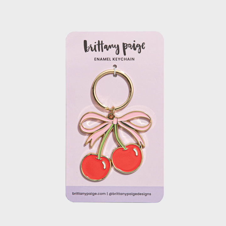 Enamel Keychain-Cherries