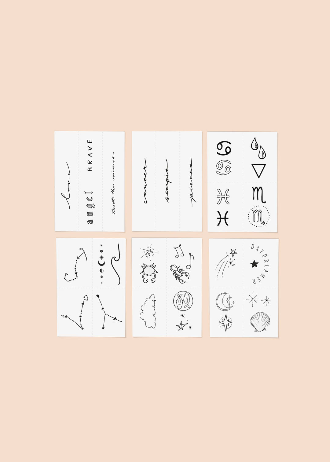 Zodiac Collection: Water Signs Temporary Tattoo Pack