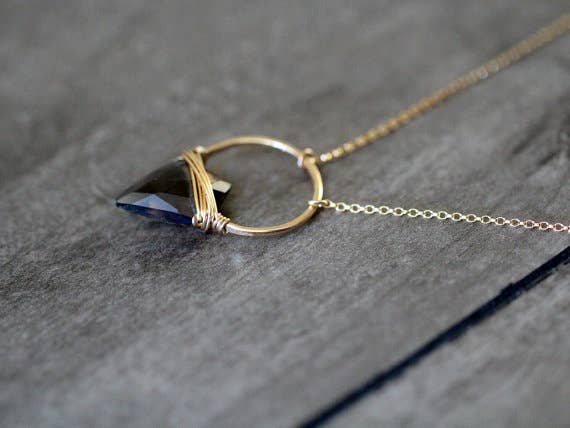 Necklace-Albatross - Smoky Quartz