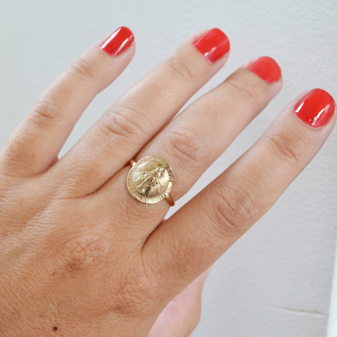 Ring-Gold Mother Mary Coin