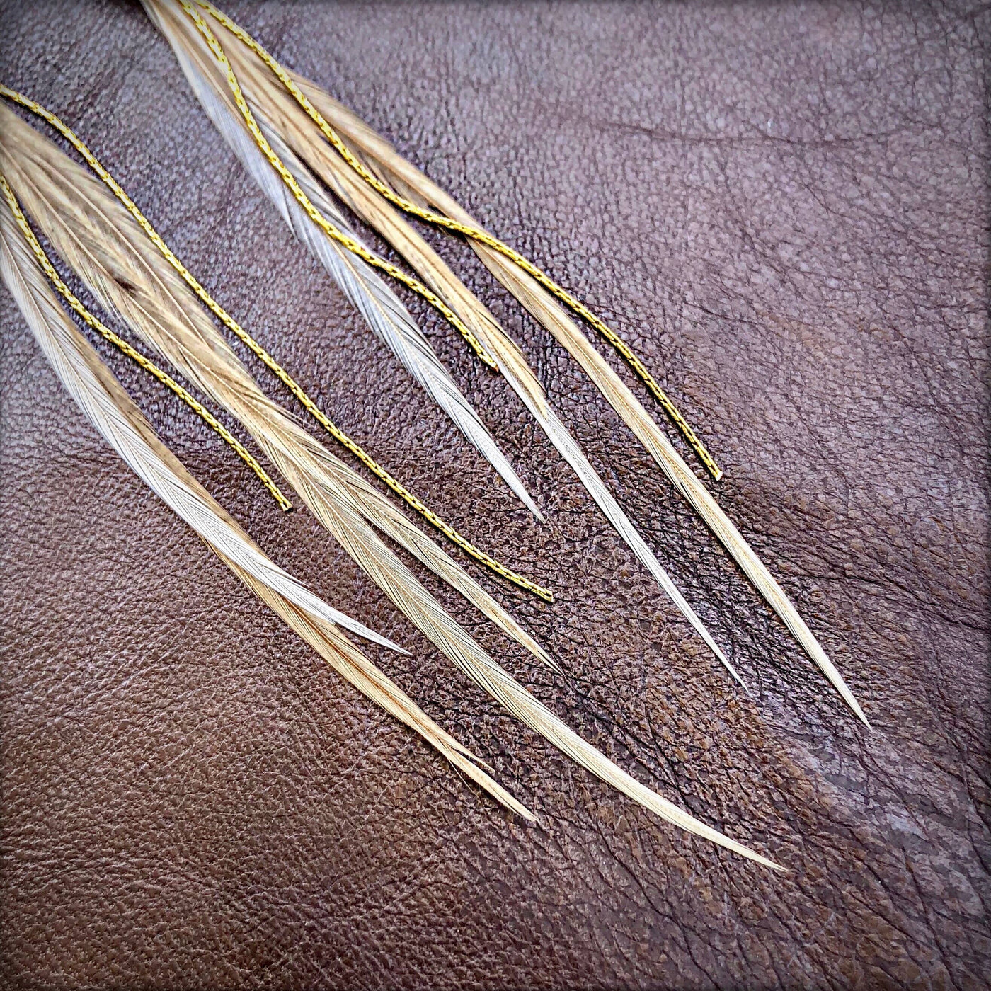 FREEBIRDS COLLECTION: Mini Feather Earrings - Champagne