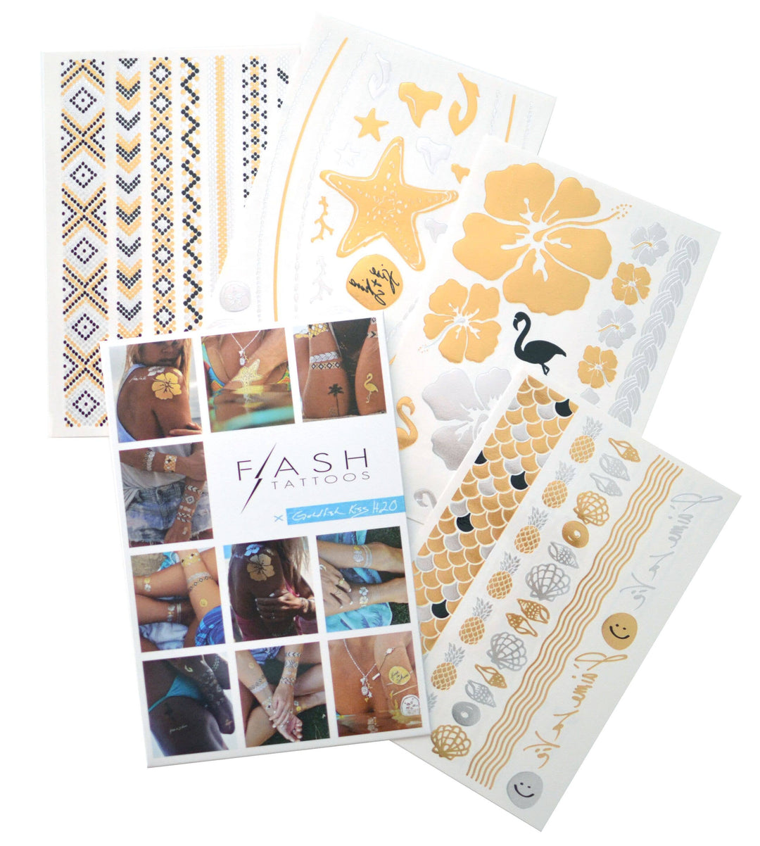 Goldfish Kiss H2o Temporary Tattoo | Beachy tropical tattoos