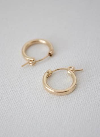 E1172G Gold Earrings-Small Gold Filled Hoops
