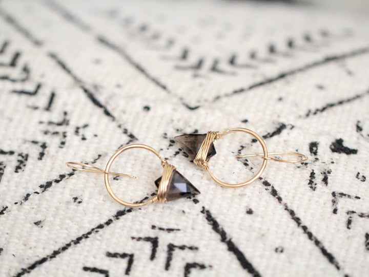 Earrings-Albatross - Smoky Quartz