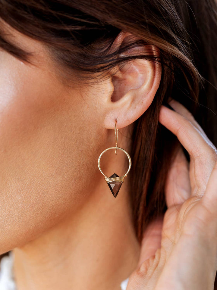 Earrings-Albatross - Smoky Quartz