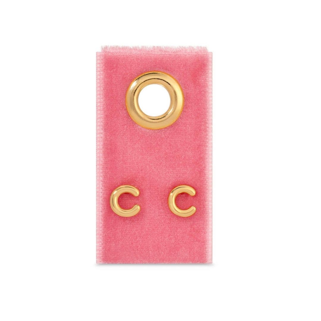 Velvet Gift Tag-Initial Studs