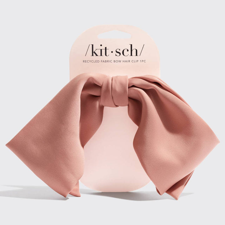 Recycled Fabric Bow Hair Clip 1pc- Rosewood