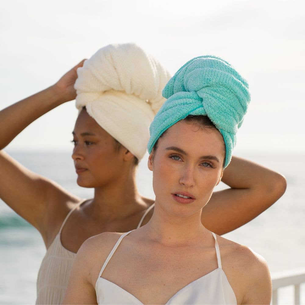 VOLO Hero Hair Towel- Capri Blue Luxe Tube