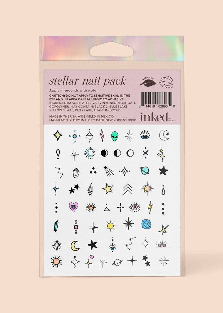 Stellar Nail Art Temporary Tattoo Pack