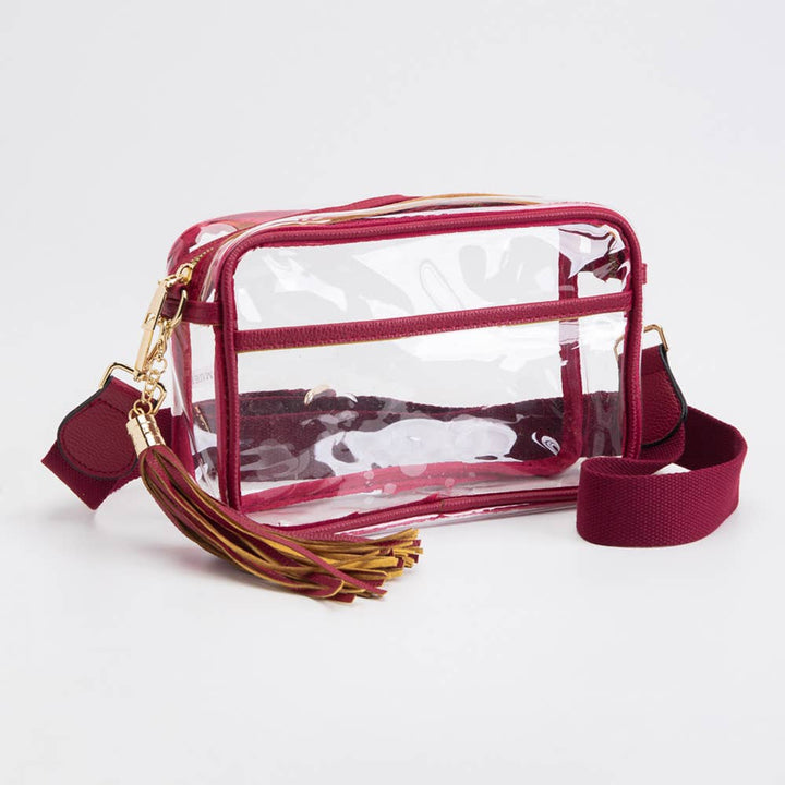 Tassel Crossbody Bag-Transparent