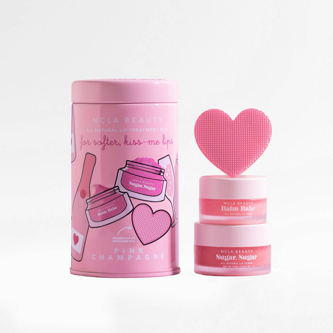 Lip Care Set + Lip Scrubber-Pink Champagne
